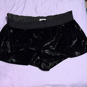 Victoria's Secret Black Velvet Lounge Shorts